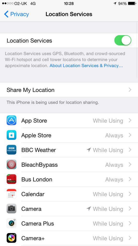 Turning On/Off Location Service in iOS Devices