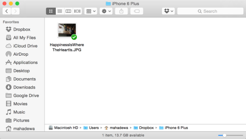 Dropbox upload photos via Desktop app