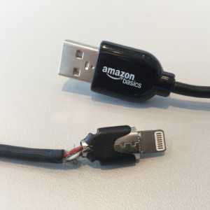 Frayed Amazon Lightning cable