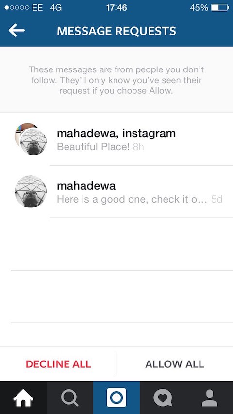 instagram direct message requests - will someone be notified if you follow them instagram