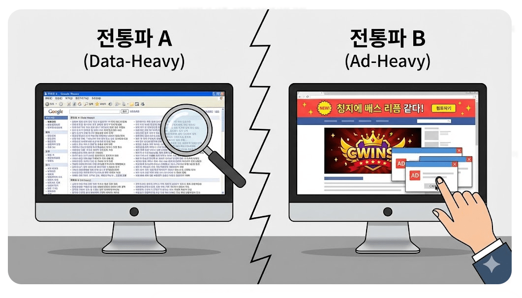 방대한 데이터가 장점인 주소모아와 브랜드 파워가 있지만 광고가 많은 주소킹 사이트의 UI 비교
