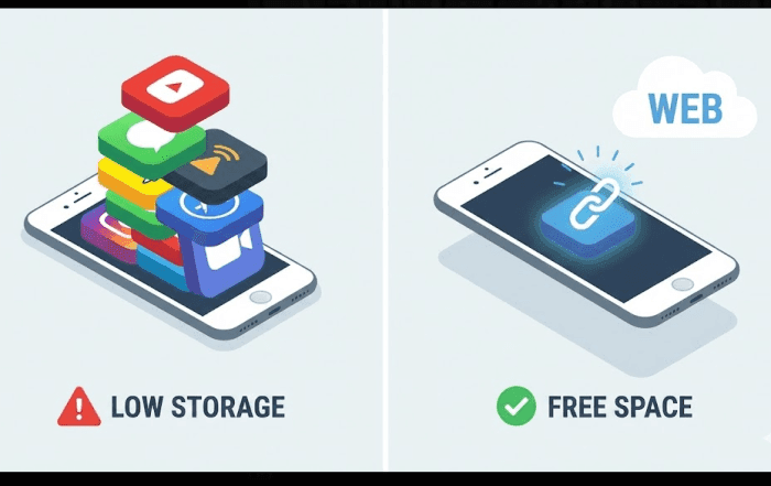불필요한 앱 설치를 줄이고 가벼운 링크모음 사이트를 활용하여 스마트폰 저장공간을 확보하는 꿀팁