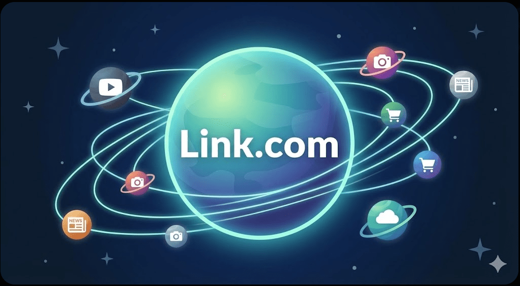 인터넷의 모든 정보와 사이트가 하나로 연결되는 중심 허브, 링크닷컴의 글로벌 스탠다드 브랜드 컨셉 이미지