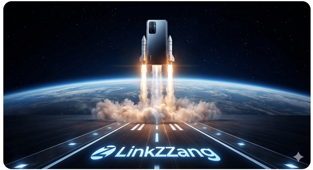 무거운 앱 환경에서 벗어나 링크짱을 통해 압도적인 웹 서핑 속도와 성능 향상을 경험하는 스마트폰의 모습