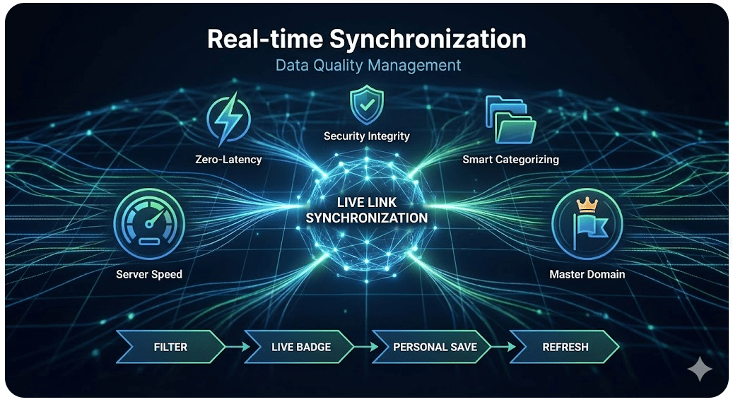 주소어때의 5대 핵심 모니터링 기준과 실시간 라이브 링크 동기화 기술 분석 인포그래픽