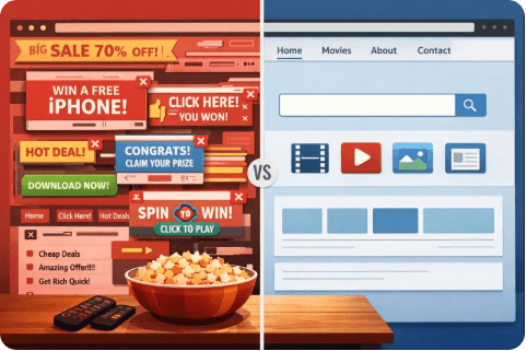 광고 많은 주소킹 주소모아 vs 클린한 주소몬 인터페이스 비교 화면