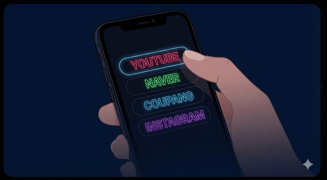 야간 시력 보호를 위한 다크 모드 지원과 한 손 조작에 최적화된 빠른주소의 UI 디자인