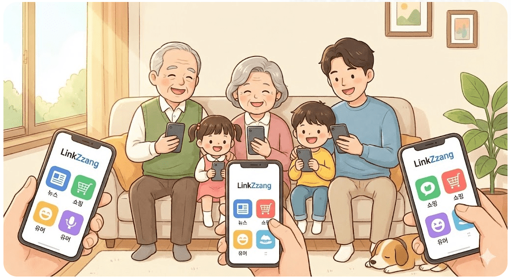 남녀노소 누구나 쉽게 사용할 수 있는 직관성으로 온 가족의 디지털 라이프를 책임지는 링크짱의 범용성