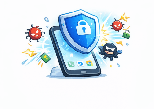 [이미지 6 삽입: 스마트폰 화면 위로 튼튼한 방패 아이콘이 떠 있고, 외부의 해킹 시도나 바이러스가 튕겨 나가는 모습을 형상화한 3D 보안 이미지] (Alt 태그: SSL 보안 연결과 납치 태그 차단 기술을 통해 안전한 모바일 웹 서핑을 보장하는 주소몬의 보안 시스템)