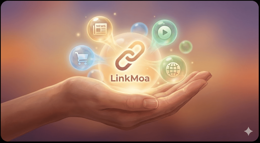인터넷상의 유용한 정보와 사이트들을 하나로 모아 사용자에게 편리함을 제공하는 링크모아의 브랜드 철학
