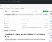 PC에서 GoodbyeDPI 프로그램을 실행하여 HTTPS 차단을 우회하는 설정 화면