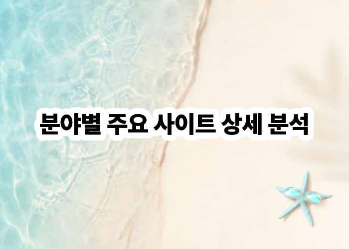 분야별 주요 사이트 상세 분석